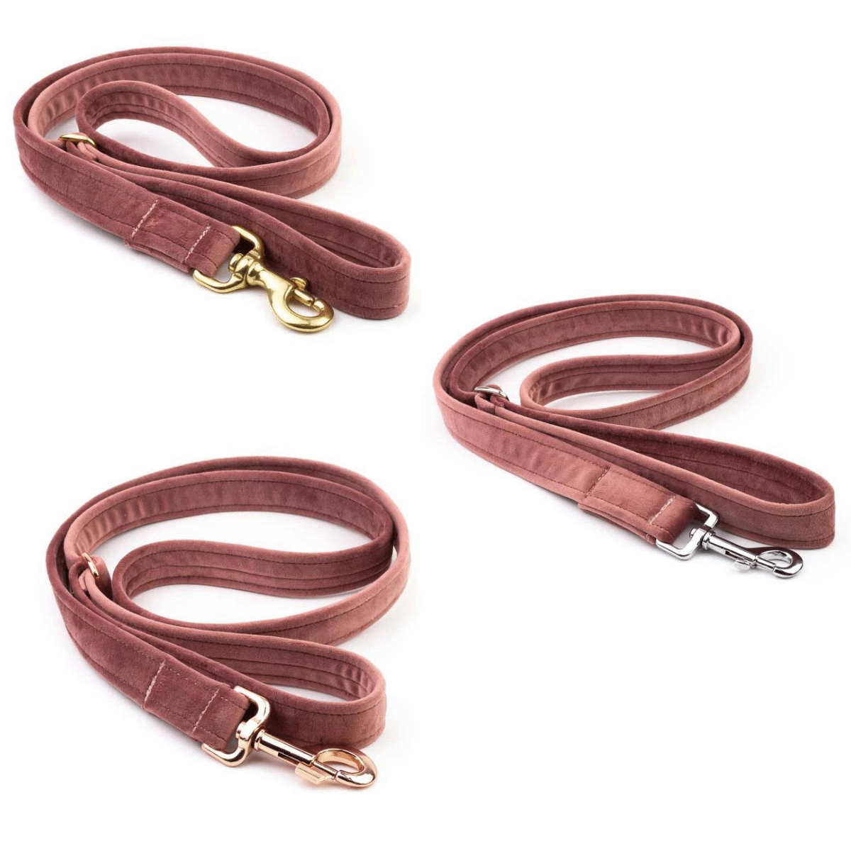 Frau Frauchen Leine Sametti Altrosa für Hunde und Haustiere