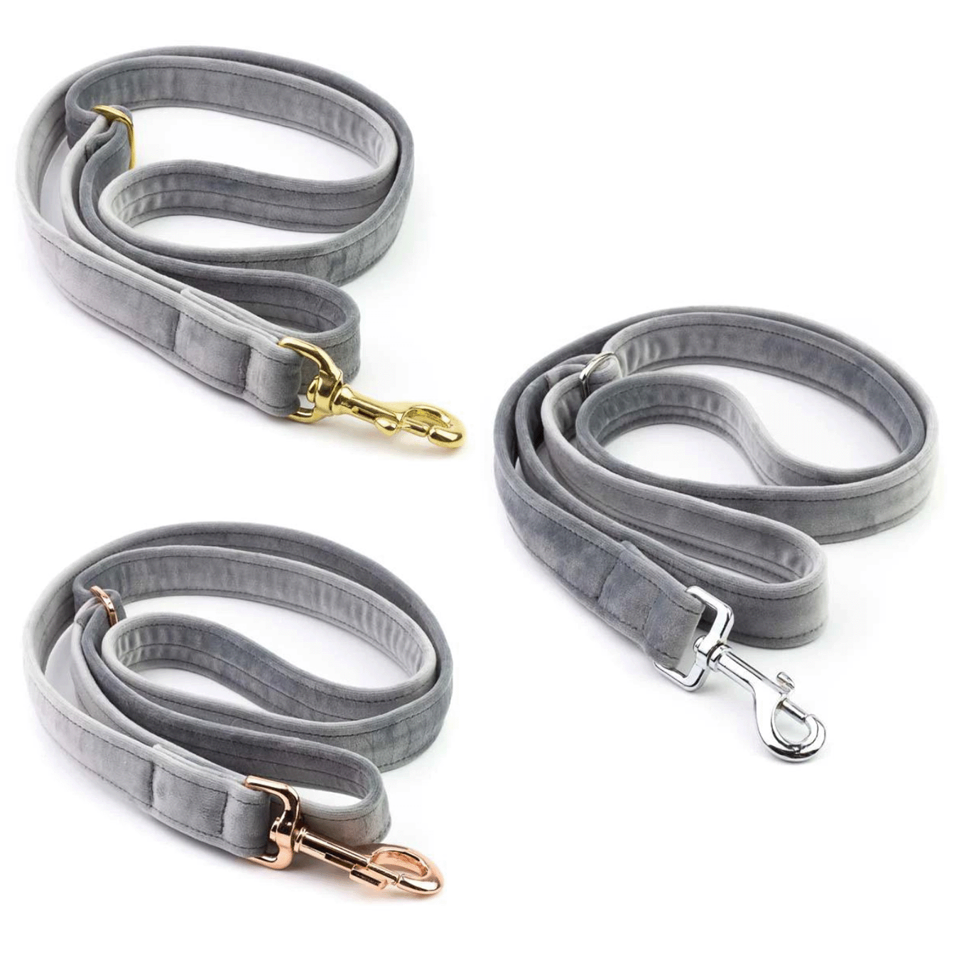 Frau Frauchen Leine Sametti Hellgrau für Hunde und Haustiere