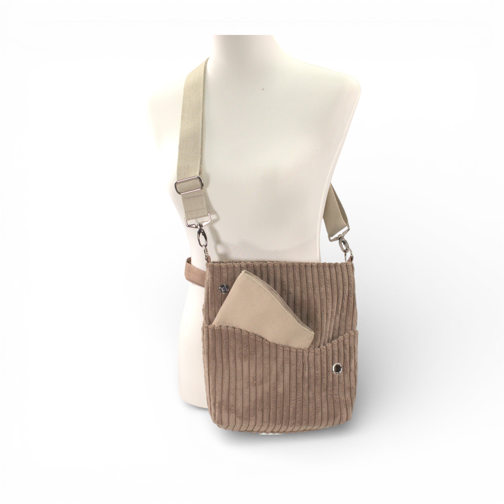 Gassitasche BIG Cord Cappuccino