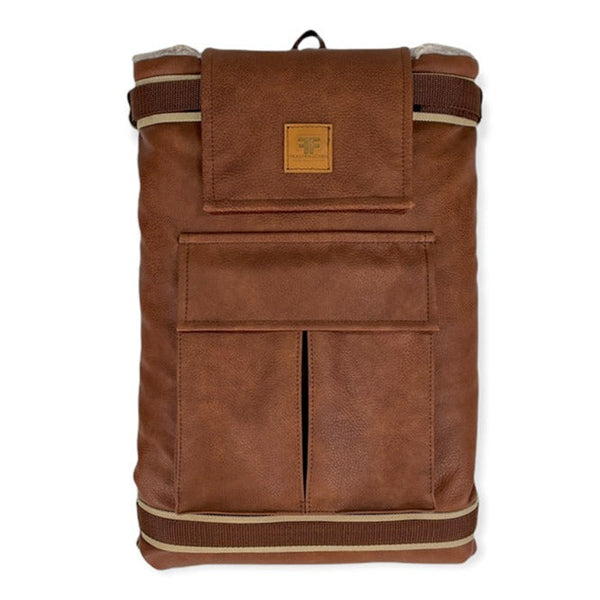 Frau Frauchen Decken-Rucksack Cognac Curly Sand für Hunde und Haustiere