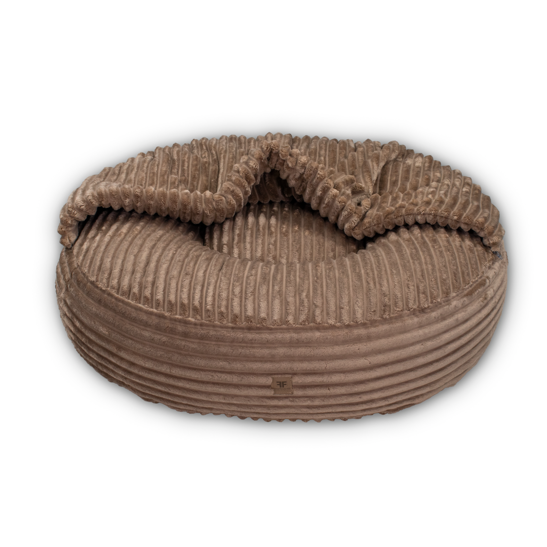 Hundebett CaLo Streifenplüsch Nougat