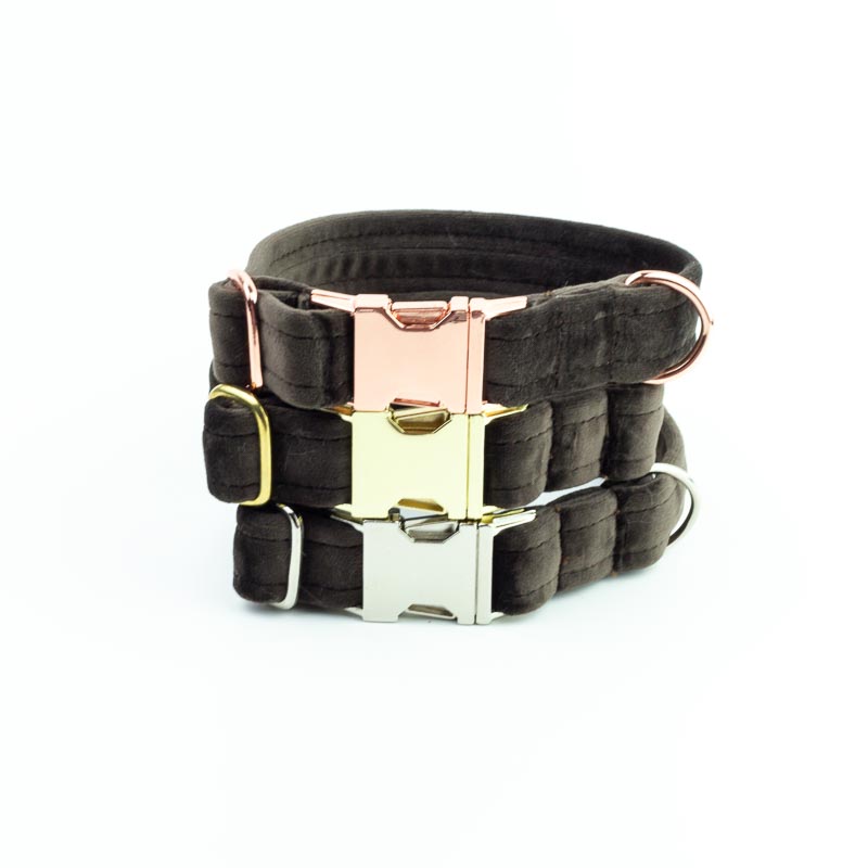 Frau Frauchen Halsband Sametti Schoko für Hunde und Haustiere