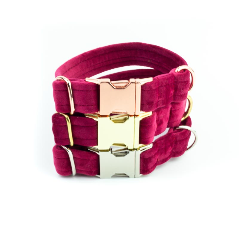 Frau Frauchen Halsband Sametti Fuchsia für Hunde und Haustiere