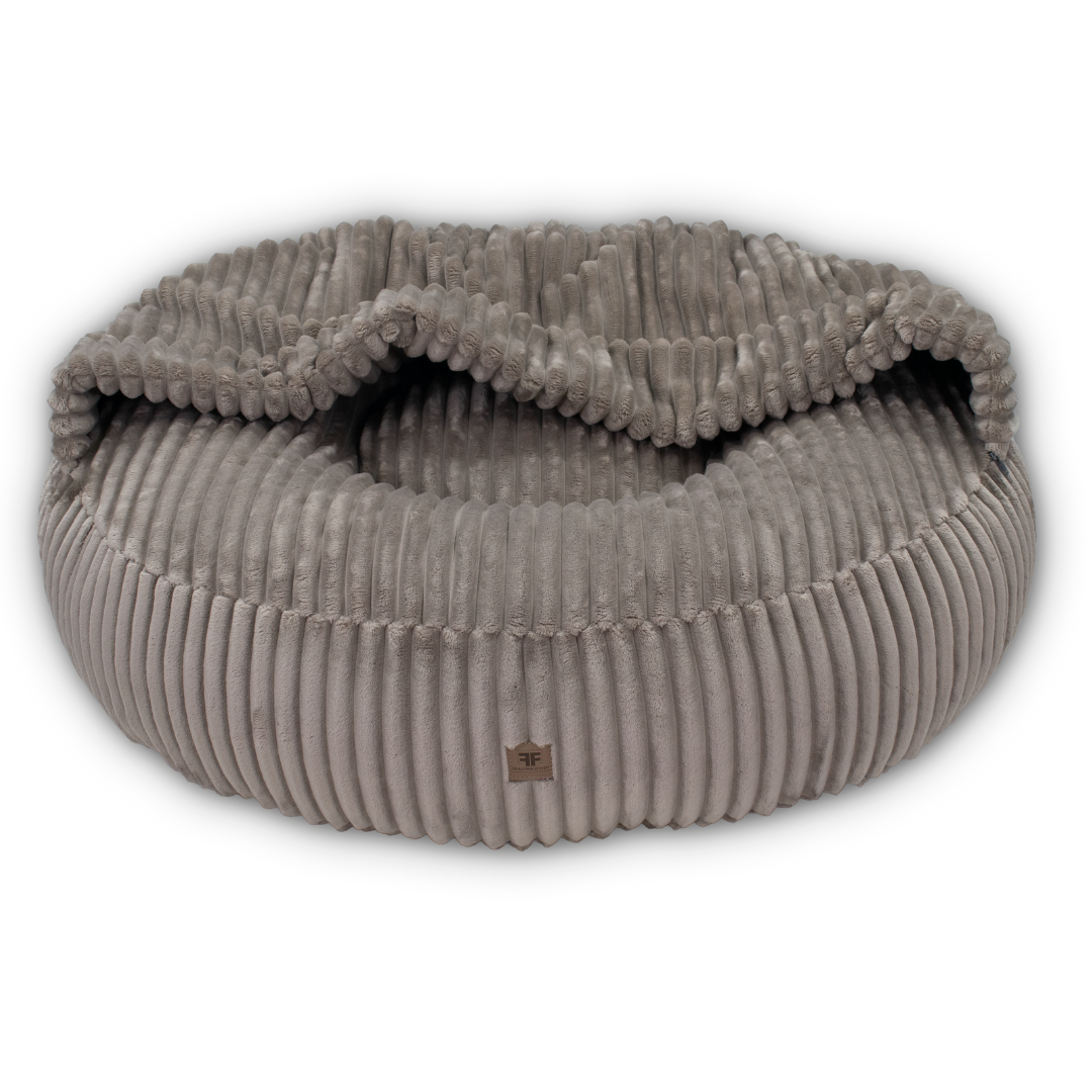 Hundebett CaLo Streifenplüsch Taupe