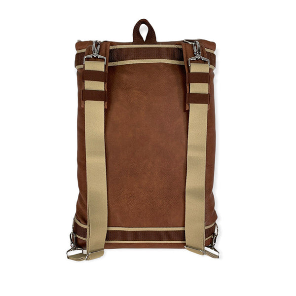 Frau Frauchen Decken-Rucksack Cognac Curly Sand für Hunde und Haustiere