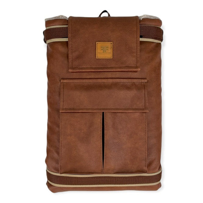 Frau Frauchen Decken-Rucksack Cognac Curly Sand für Hunde und Haustiere
